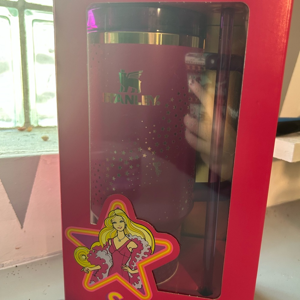 Stanley Pink Starry Tumbler with Straw